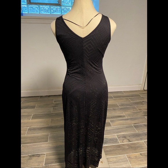 Black maxi dress with sheer bottom - Picture 2 of 5